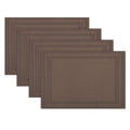 Winknowl Placemats Set of 4，Heat Resistant Woven Vinyl Washable PVC Place Mats，Non-Slip Stain Resistant Indoor/Outdoor Table Mats for Dining Table (Brown)