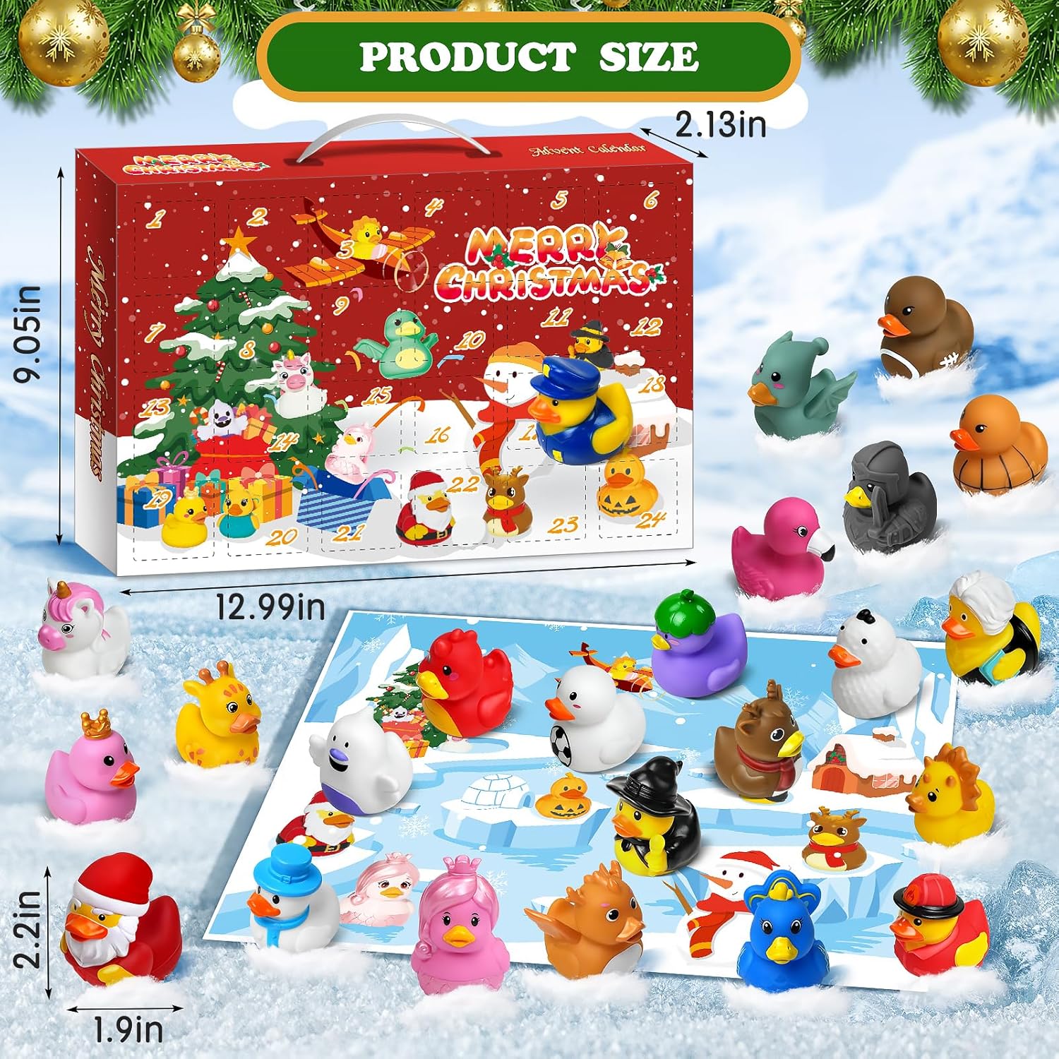 Rubber Duck Advent Calendar 2025 - 24 Days of Fun Christmas Countdown Toys for Kids