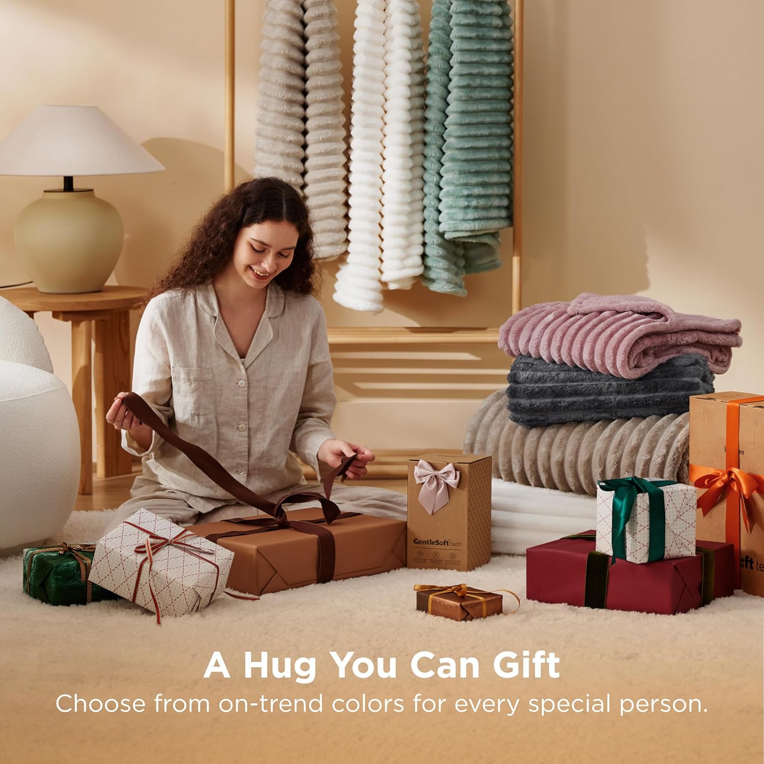 Bedsure GentleSoft Twin XL Blanket - Cozy Fleece Throw for Dorm Room Essentials | Off White, 66x90 Inches