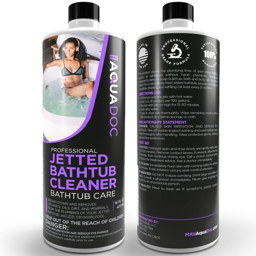 AquaDoc Jetted Bathtub Cleaner - Bathtub Jet Cleaner & Spa Cleaner Chemical - Fast Acting Jetted Tub Cleaner - Recommended Jet Tub Cleaner for Bathtub and Spa Cleaner for Hot Tub
