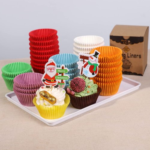 Bake Choice Cupcake Liners - 200 Pcs Food-Grade Brown Grease-Proof Muffin Wrappers for Baking
