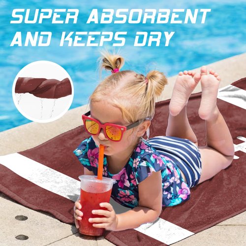 HSUIOFE Hooded Towels for Kids -Toddler Beach Towel- Super Absorbent & Quick Dry 100% Cotton 30x50 Inch - to Kid Ages 3-10-Rugby Pattern Design