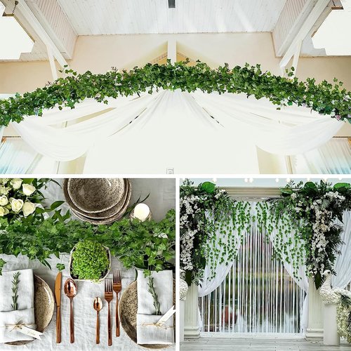 HXWEIYE 12 Pack Fake Vines - Artificial Ivy Greenery Garland for Bedroom & Wedding Decor | Indoor/Outdoor Use