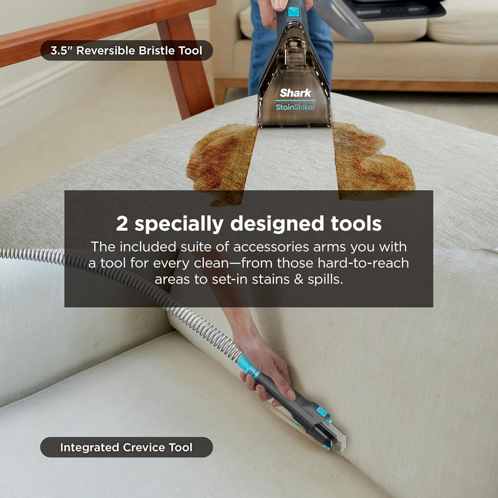 Shark StainStriker Portable Carpet & Upholstery Cleaner - Spot & Stain Eliminator with 2 Tools & Solutions | Charcoal PX221BRN