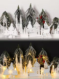 Colingmill 32-Inch Christmas Tabletop Decoration | Wooden Church & Elk Signs for Farmhouse Decor