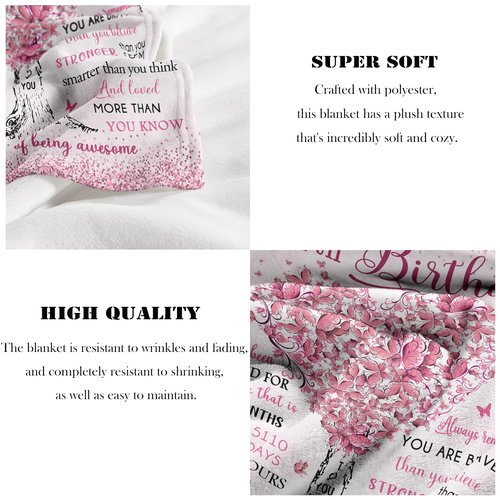 Vuinezo 15 Year Old Girl Gifts Blanket 50"X60", 15th Birthday Decorations for Girls, Quinceanera Gift, 15th Birthday Gifts for Teen Girls, Bday Gift for 15 Year Old Girl, Sweet 15 Bday Decorations