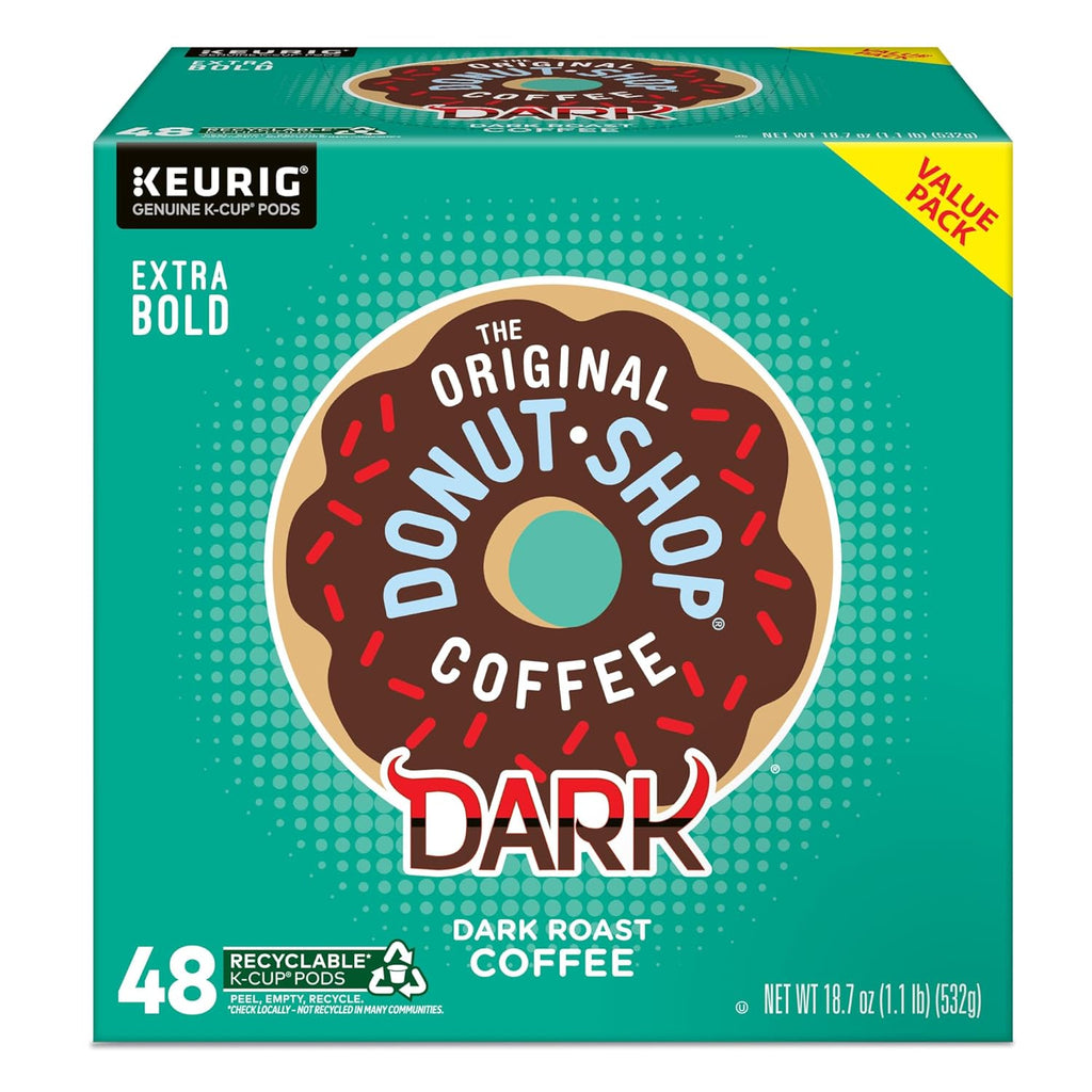 Original Donut Shop Coffee - Dark Roast K-Cup Pods | Single Serve, 48 Count for Rich Flavor