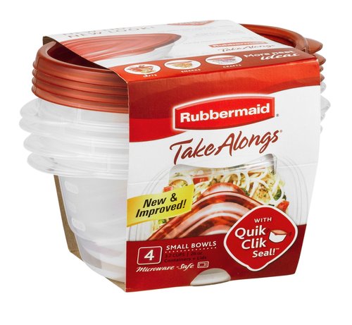 Rubbermaid 7F52RETCHIL 4 Piece 3.5 Cup Round Take Along Container