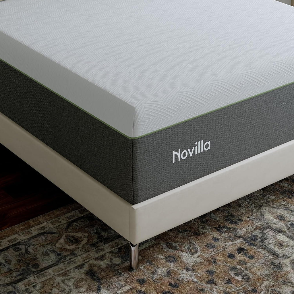 Novilla Bliss Queen Size Memory Foam Mattress - 10 Inch Cool-Touch Nylon Cover for Refreshing Sleep & Pain Relief