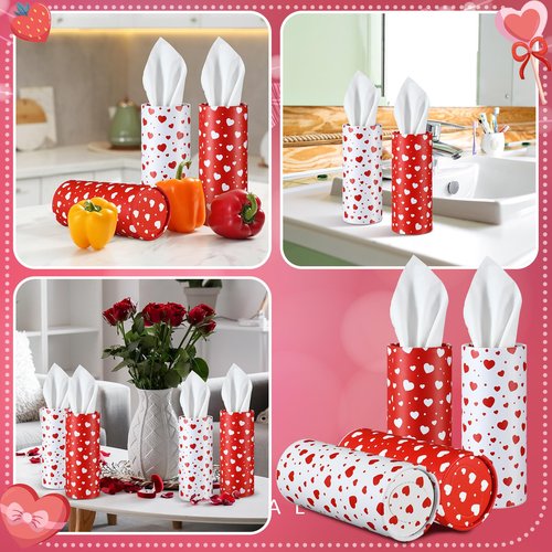 Cinnvoice 20 Pcs Valentine Car Tissues Cylinder with 3 Ply Facial Tissues Bulk Round Tissue Boxes Tubes Travel Tissue for Car Cup Holder Home Bathroom Office Accessories