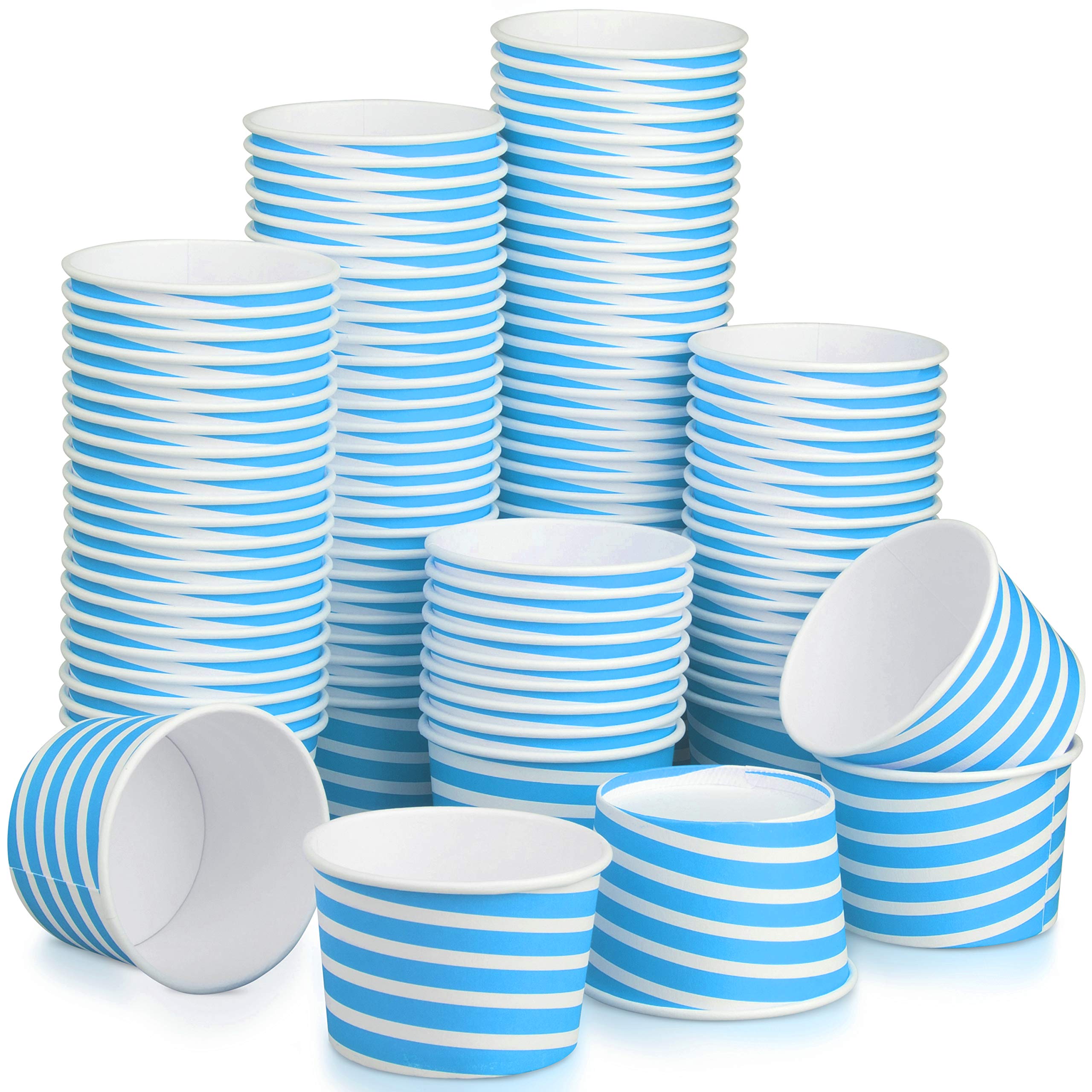TYPTOP EXTRA DURABLE Ice Cream Cups - 100 Pack Ice Cream Sundae Cups, Frozen Yogurt Dessert Cups (Blue)