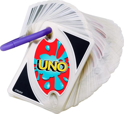 Mattel Games UNO Splash Card Game - Waterproof Cards with Portable Clip for Travel & Camping Fun