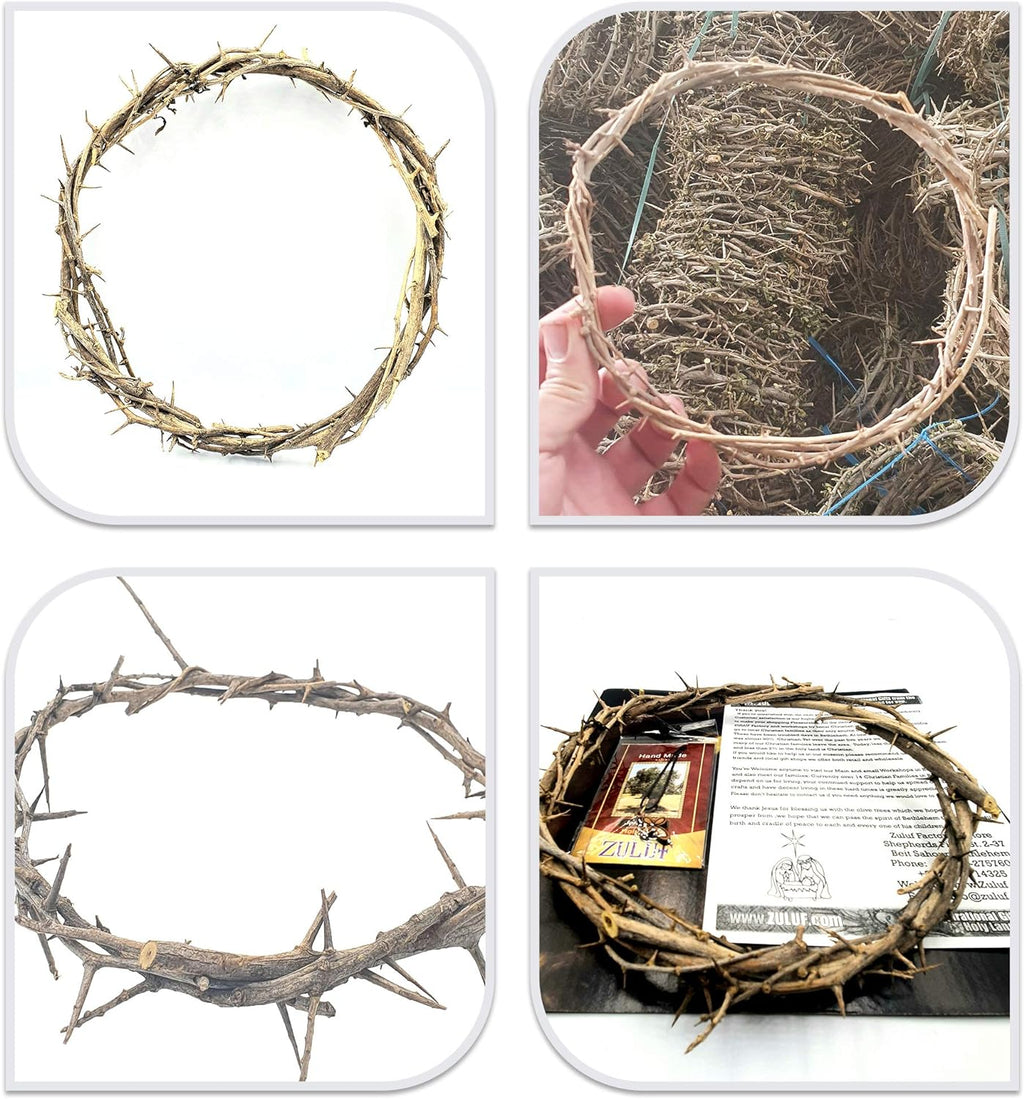 ZULUF Crown of Thorns Ornament - Authentic 7.5" Holy Land Gift from Bethlehem | Passion of Christ