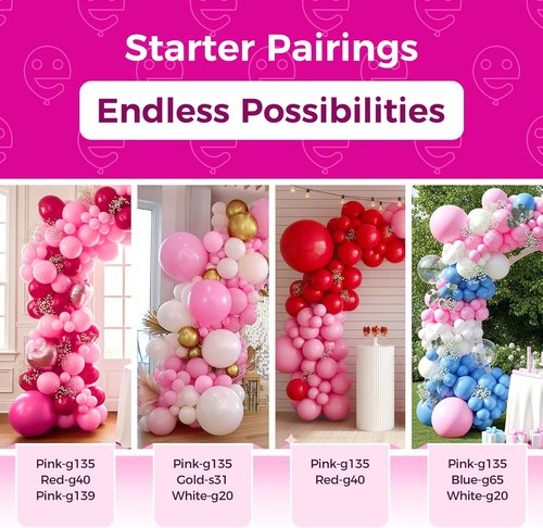 Bezente Pink Balloons - 100 Pack 12-Inch Round Latex Balloons for Valentine's Day & Parties