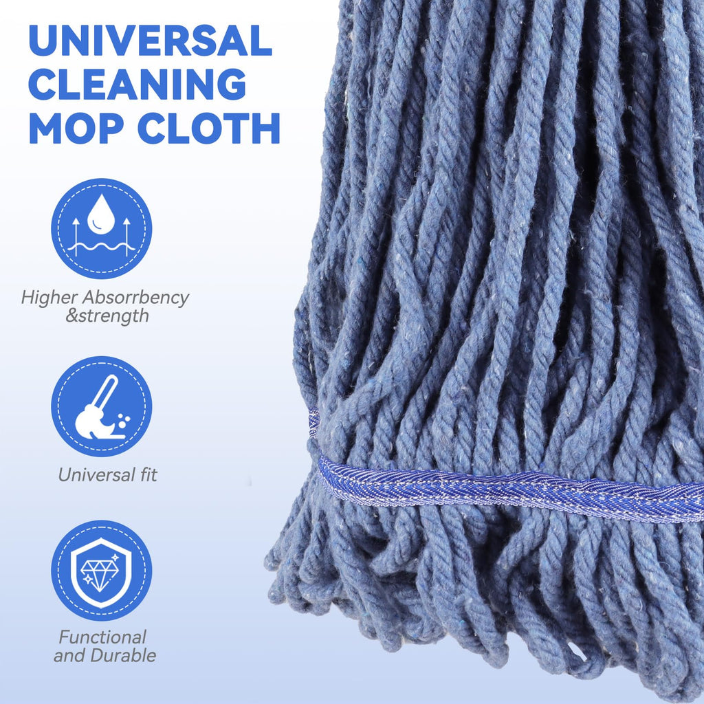 Commercial Heavy Duty Mop Heads Replacement for Rubbermaid: 9 Packs Industrial Wet Mop Head for Floor Cleaning - Commercial Products Looped End String Head Refills