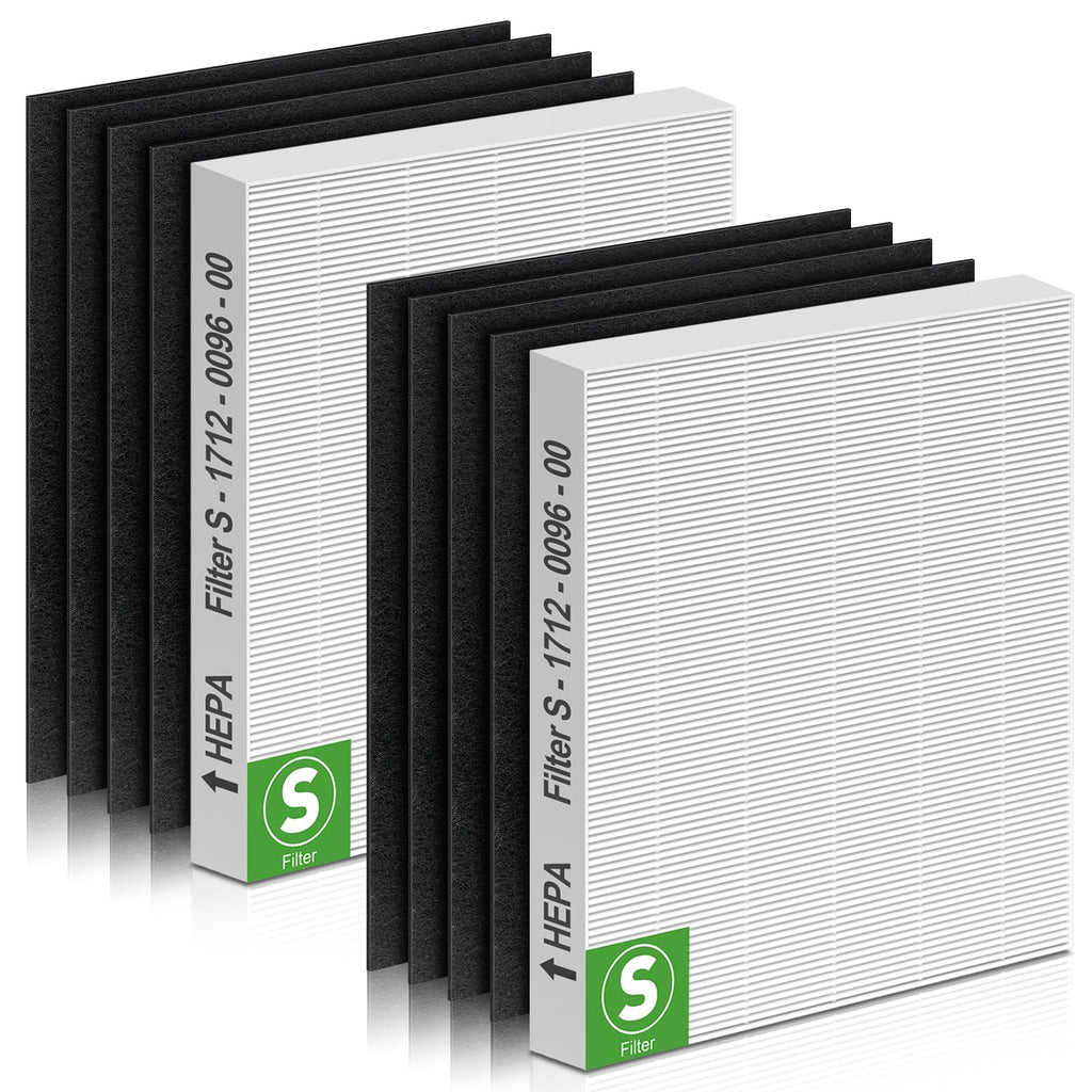 XBGG 2 Pack C545 HEPA Replacement Filter S Compatible with Winix C545 Air Purifier, Replaces Part 1712-0096-00 and 2522-0058-00, 2 HEPA Filter + 8 Pre-Filters
