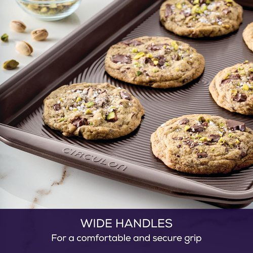 Circulon Nonstick Bakeware Set - Nonstick Cookie Sheet & Cooling Rack | 2-Piece, Chocolate Brown