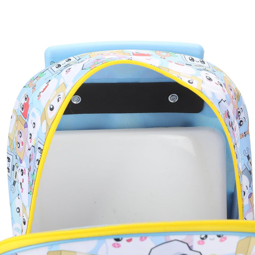 Bioworld Lanky Box Let's Go! 16" Rolling Travel Backpack With Wheels And A Keychain