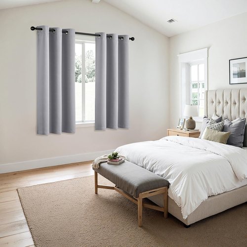 MIULEE Light Grey Blackout Curtains - Thermal Insulated Room Darkening Drapes | 63 Inches Long, 2 Panels