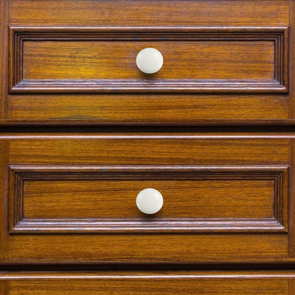 Uonlytech Cabinet Knobs - 8Pcs Self-Tapping Solid Wood Round Handles for Easy Installation | Durable Furniture Pulls