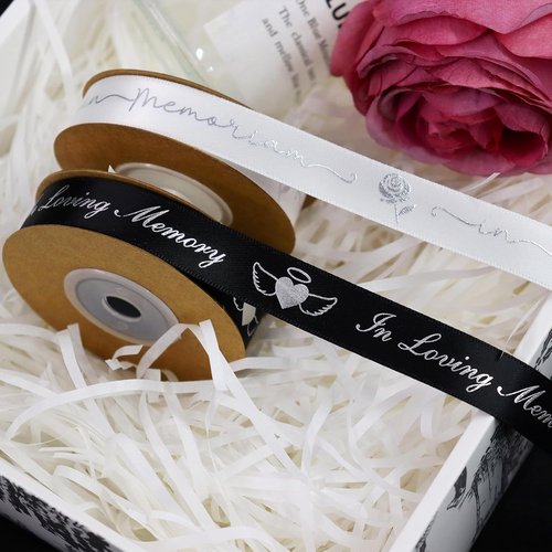 10Yard | Funeral Ribbon Set by 10Yard - 2 Styles, 5/8" X 20 Yards for Celebration of Life