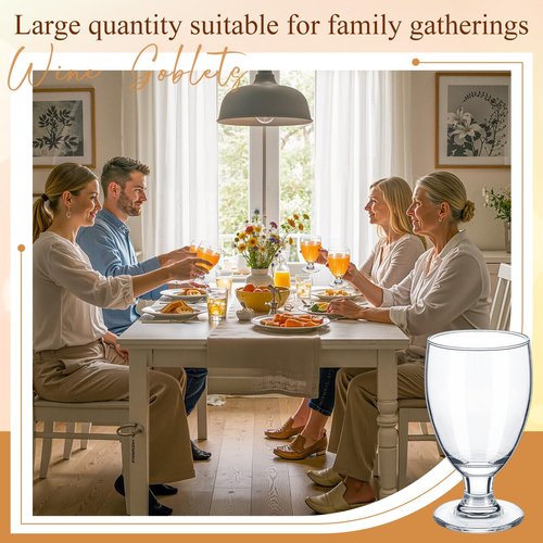 Patelai Set of 30 Water Goblet, 10.5 oz Clear Drinking Glasses Bulk Dishwasher Safe, Stemmed Water Glass for Juice Wine Beer Tea Sangria Cold Beverages, Reusable Glassware for Home Party Restaurant