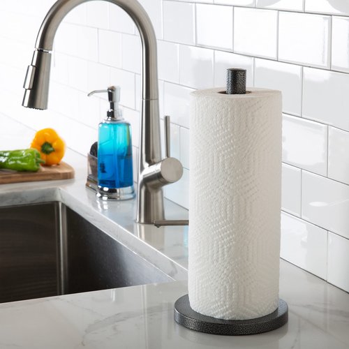 Laura Ashley Speckled Paper Towel Holder Dispenser, Holds 1 Jumbo Roll, Free Standing