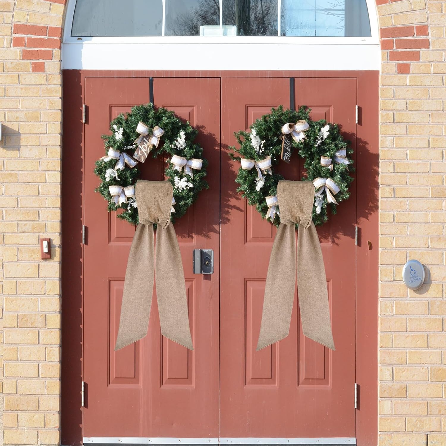 Rustic Wreath Sash by [Brand Name] - 2 Pcs 55.5 Inch Blank Sashes for Farmhouse Door Decor