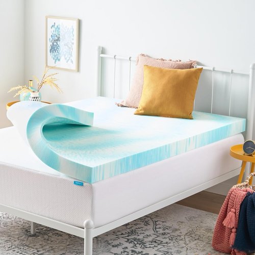 Linenspa 4 Inch Gel Memory Foam Mattress Topper - California King Size | Cooling & Pressure Relieving, CertiPUR Certified