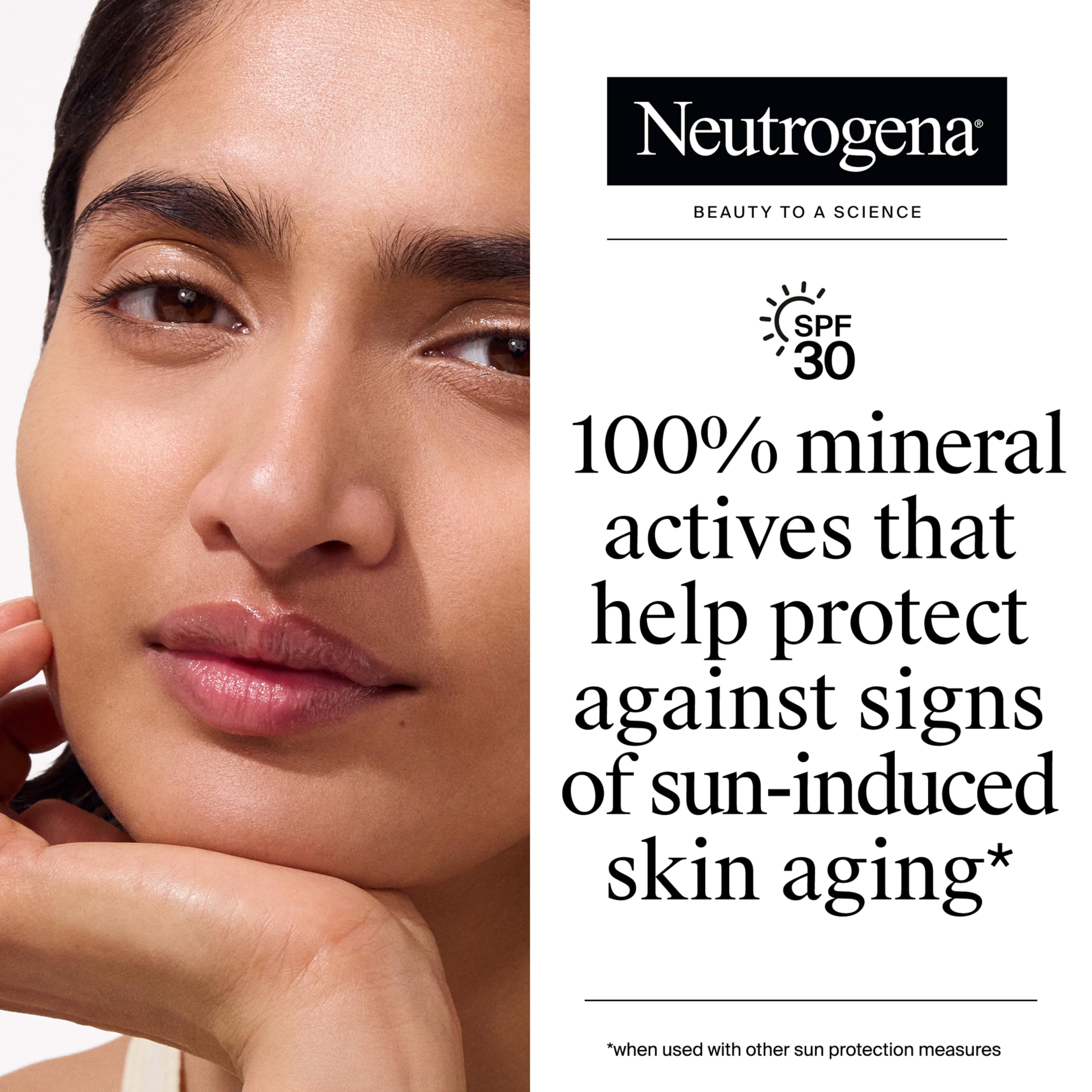 Neutrogena Purescreen+ Tinted Sunscreen for Face SPF 30, Broad Spectrum Mineral Sunscreen with Zinc Oxide & Vitamin E, Water Resistant, Fragrance Free, Medium, 1.1 fl oz