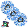 2-Tank Spin Mop Replacement Head, 3 Pack Mop Head Replacement, Microfiber, Machine Washable, Easy to Replace and Deep Cleaning