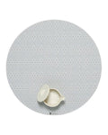 Martha by Martha Stewart | Chilewich Boxwood Placemats in Sea - Set of 4 - Easy Care Woven Tabletop Textiles - Indoor/Outdoor - 15" Round