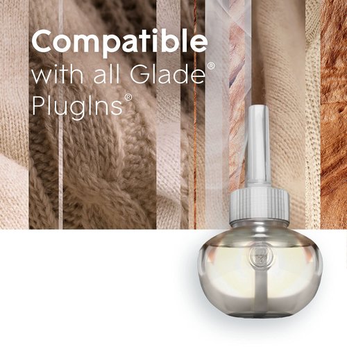 Glade PlugIns Refills Air Freshener, Scented and Essential Oils for Home and Bathroom, Cashmere Woods, 6.7 Fl Oz, 10 Count
