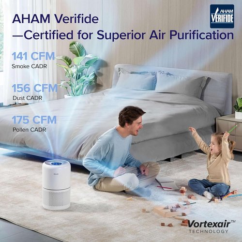 LEVOIT Air Purifier - HEPA Filter with Sleep Mode & Smart WiFi | Quiet for Large Rooms, White