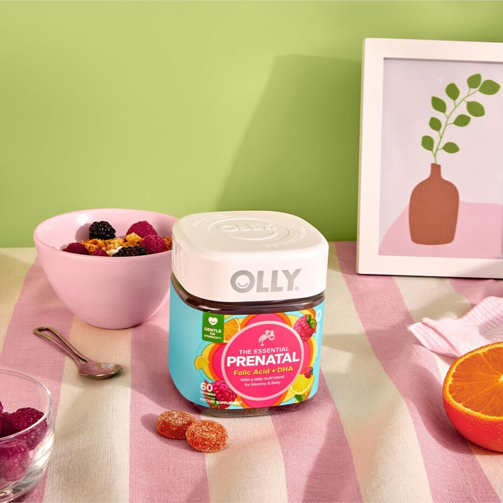 OLLY Prenatal Multivitamin Gummies - Daily Blend for Mommy & Baby with Folic Acid, Omega 3 DHA, Sweet Citrus Flavor | 60 Count