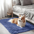OLANLY Soft Fluffy Shaggy Bedside Rug - Machine Washable Indoor Carpet for Kids | Denim Blue, 2x3 ft