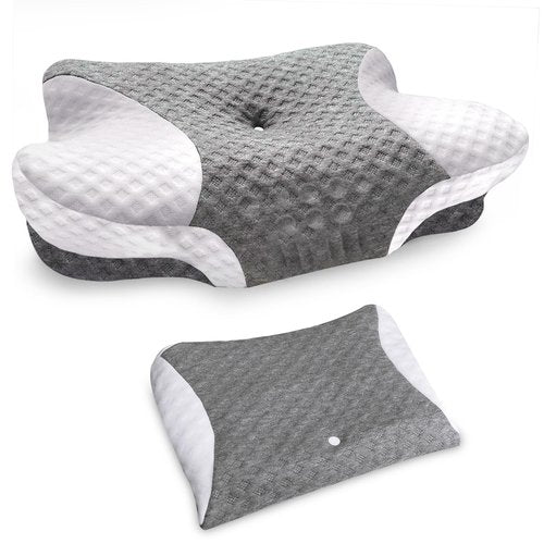 VJASD Pillowcase Cervical Neck Pillows - 1 Pack Ergonomic Case Smooth & Soft Pillowcase - Grey Pillow Cover with Zipper