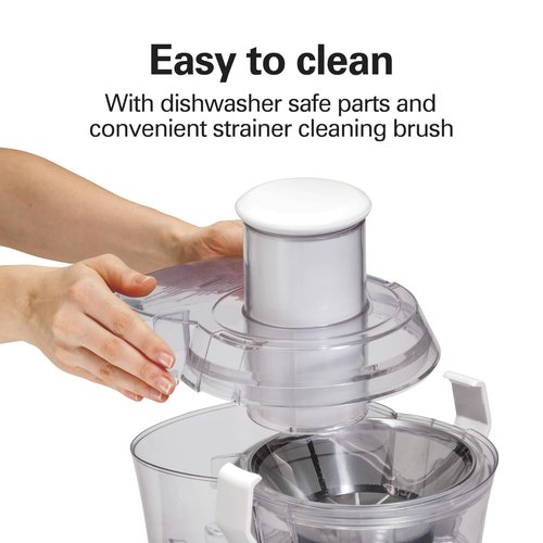 Hamilton Beach Juicer Machine, Big Mouth 3” Feed Chute for Whole Fruits and Vegetables, Easy to Clean, Centrifugal Extractor, Vegetable & Fruit Juicer, BPA Free, 800W Motor, White