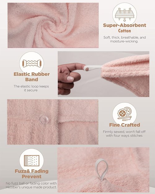 Textila 100% Cotton Hair Wrap Towels for Women (Pack of 3, Plum, Pink & Grey) – Soft & Absorbent Turban Towels for Long, Curly, Frizz-Prone Hair