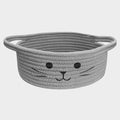 BYLSSNUK 9.8" x 4" Small Cat Toy Basket - Gift Baskets Empty for Baby Shower Baby Baskets for Nursery Cute Woven Rope Storage Basket for Home Decor, Cat Pet toy box, Grey Easter basket, 1Pack