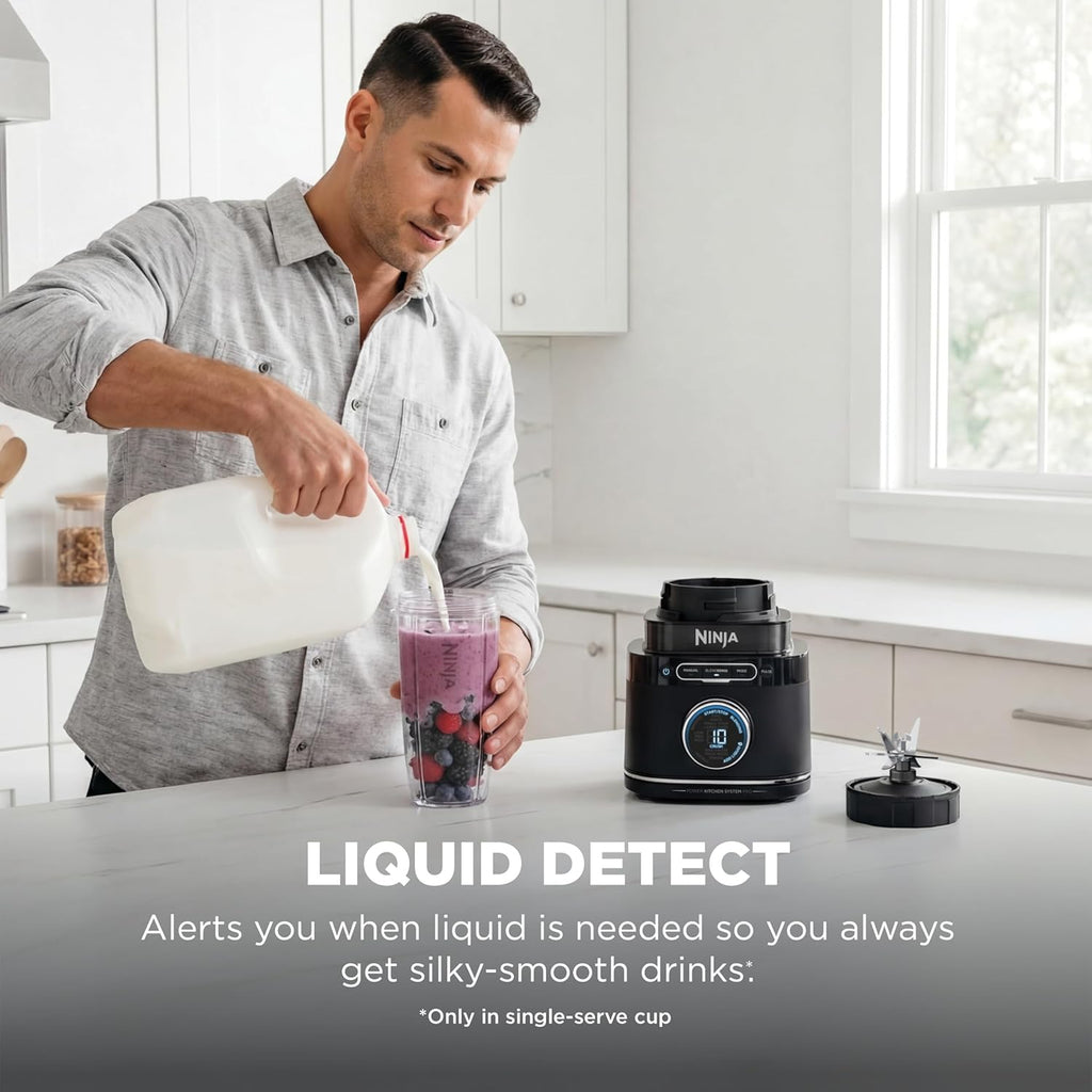 Ninja Kitchen System - All-in-One Food Processor & Blender with 8-Cup Bowl & 24 oz. To-Go Cup | 1800 Peak Watt | Black