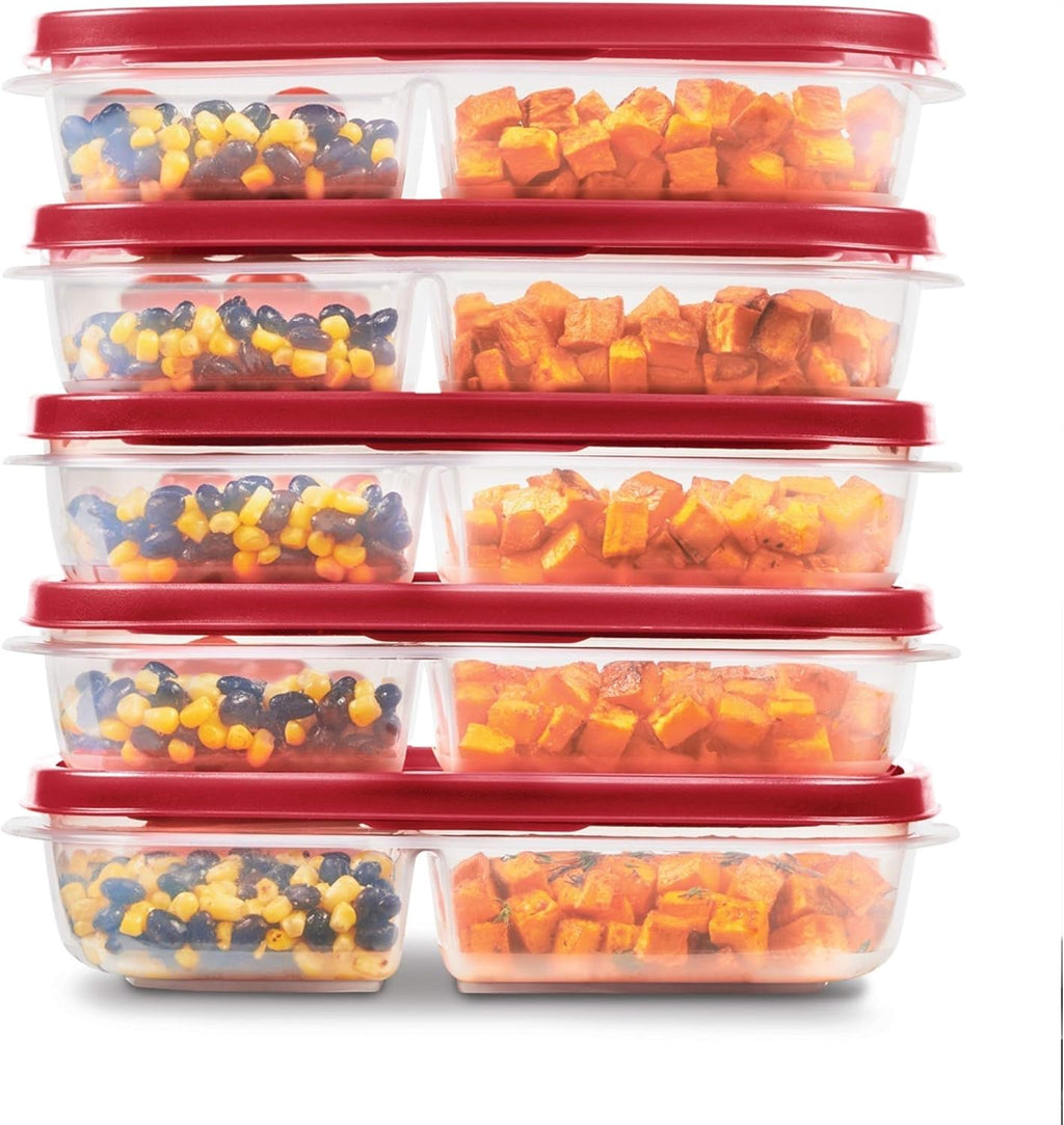 Rubbermaid EasyFindLids Meal Prep Containers - 5.1 Cup | Convenient Red Storage Solution