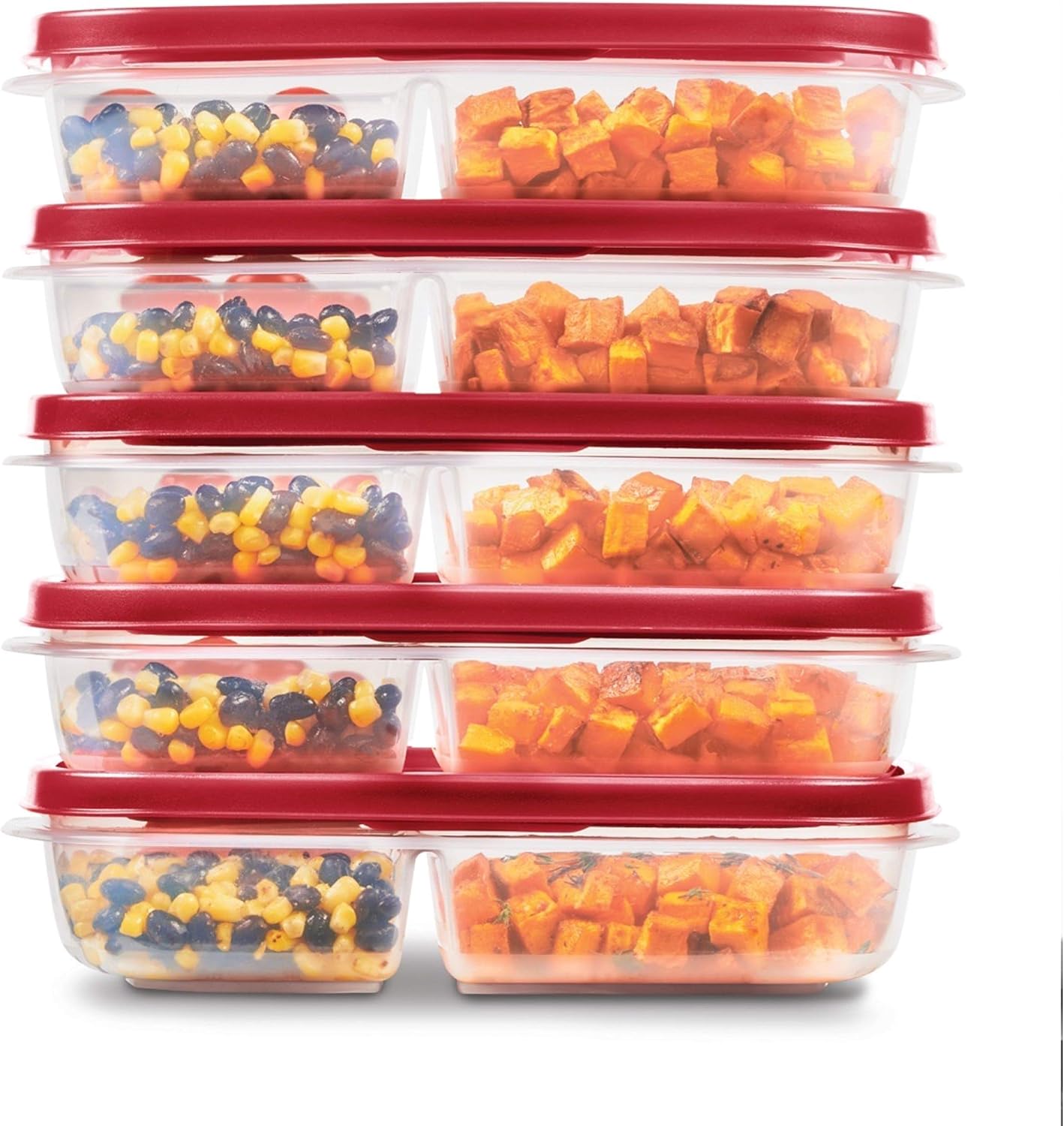 Rubbermaid EasyFindLids Meal Prep Containers - 5.1 Cup | Convenient Red Storage Solution