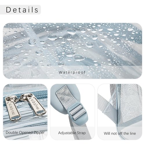 abshoo Large Clear Backpack For Girls Women Heavy Duty Clear Bookbag for School Transparent Backpack (Baby Blue)