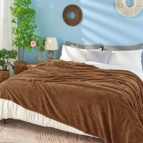 inhand Chocolate Brown Fleece Throw Blanket for Couch, Super Soft Flannel Blanket, Lightweight Fuzzy Blankets Sofa Bed Office, Washable Cozy Plush Fleece Blankets&Throw for All Season(50x60 Inches)