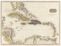 Historic Map : Pinkerton Map of The West Indies, Antilles, and Caribbean Sea, 1818, Vintage Wall Art : 24in x 32in