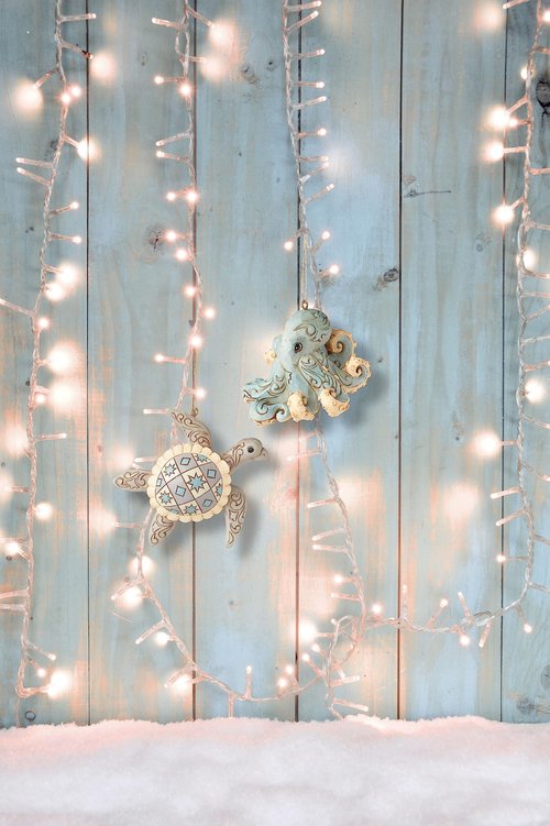 Enesco Jim Shore Heartwood Creek Coastal Sea Turtle Hanging Ornament, 1.1 Inch, Multicolor
