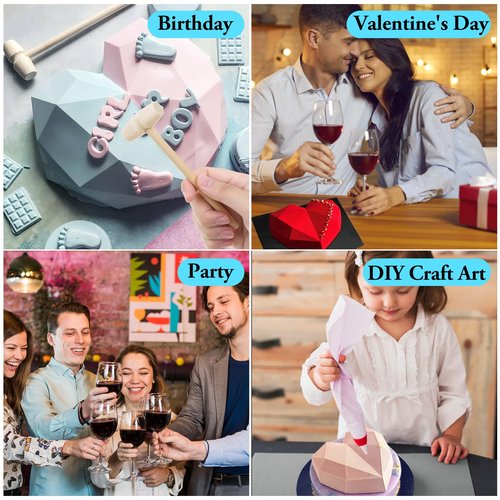 34Pcs Valentine's Day Heart Silicone Molds, Sublaga Breakable Heart Mold Set for Chocolate, Letter Mold and Number Chocolate Molds for Valentine Candy Making