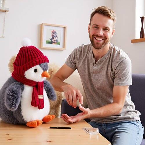 Ryttir Large Penguin Plush - 18" Extra Soft Penguin Stuffed Animal Hugging Pillow with Rotund Belly,Safety Nursery Decor & Sensory Comfort Toy,Cuddle Companion for Kids(Birthday Gender Neutral Gift)