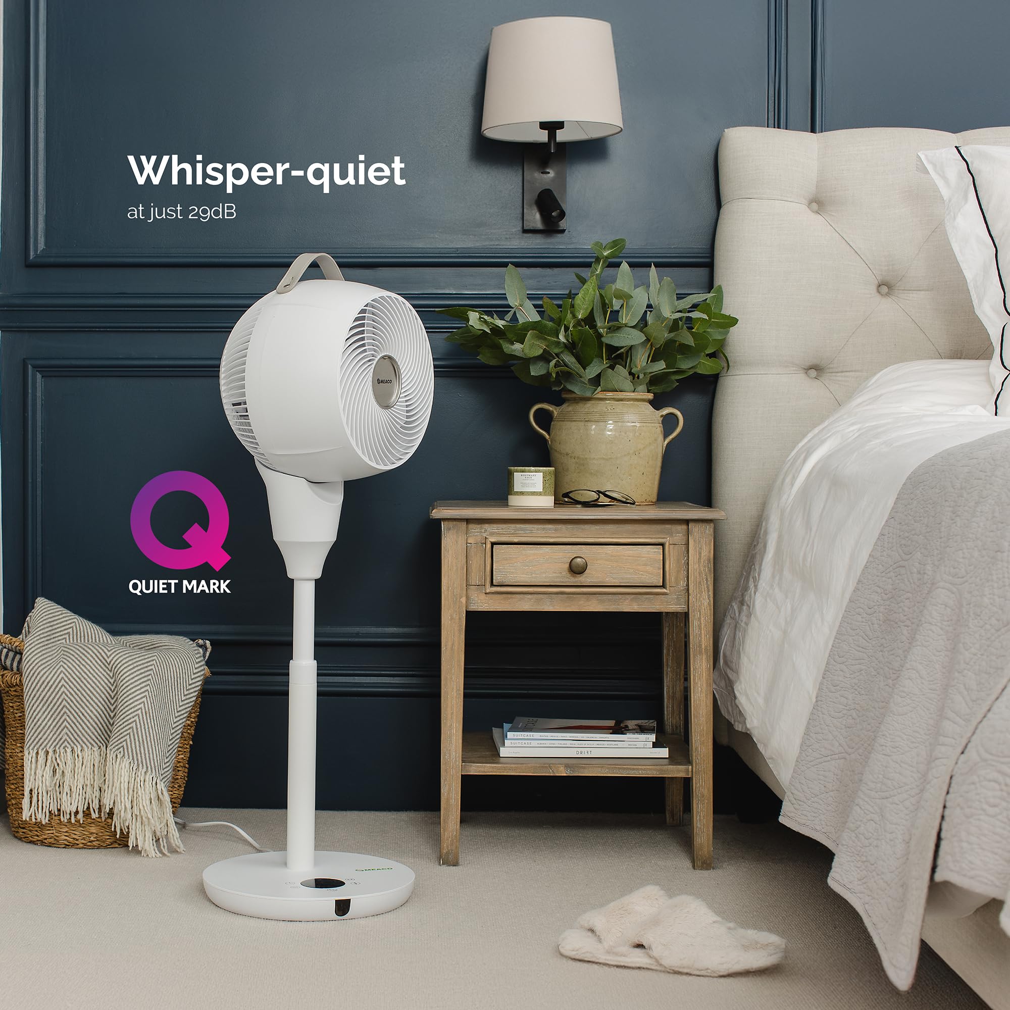 Meaco MeacoFan 1056P Pedestal fan, Air Circulator Award-winning, super-quiet, energy-efficient pedestal fan for bedroom and general home use